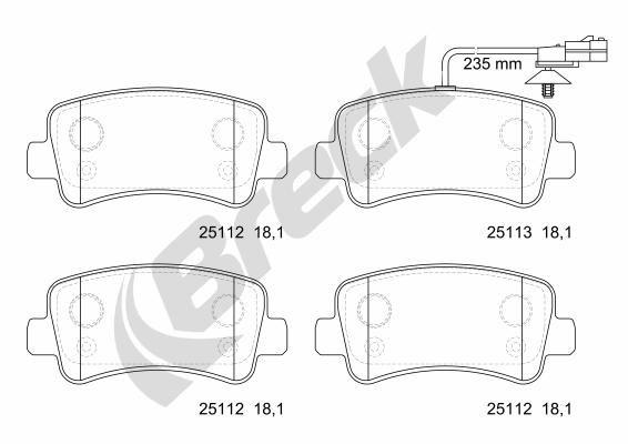 Vauxhall Movano Mk II VAN 2.3 CDTI RWD Rear Brake Pads - main image