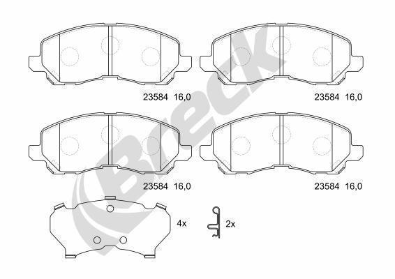 Chrysler Sebring Convertible 2.7 VVT Front Brake Pads - main image