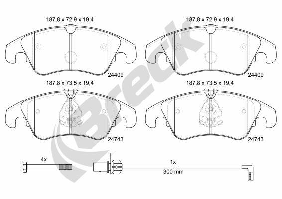 Audi Q5 3.0 TDI quattro Front Brake Pads - main image