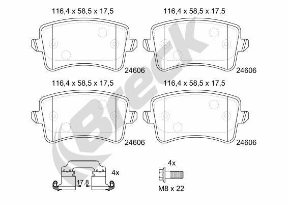 Audi Q5 3.0 TDI quattro Rear Brake Pads - main image