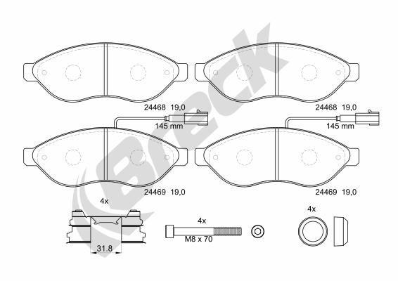Vauxhall Movano Mk III Chassis/Cab 2.2 D Front Brake Pads - main image