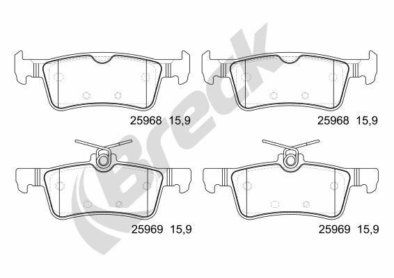 Peugeot 308 II 2.0 BlueHDi 150 Rear Brake Pads - main image