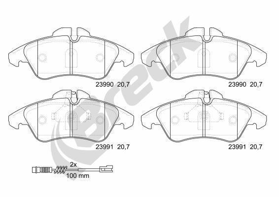 Mercedes-Benz Sprinter 3-t Bus 312 D 2.9 Front Brake Pads - main image