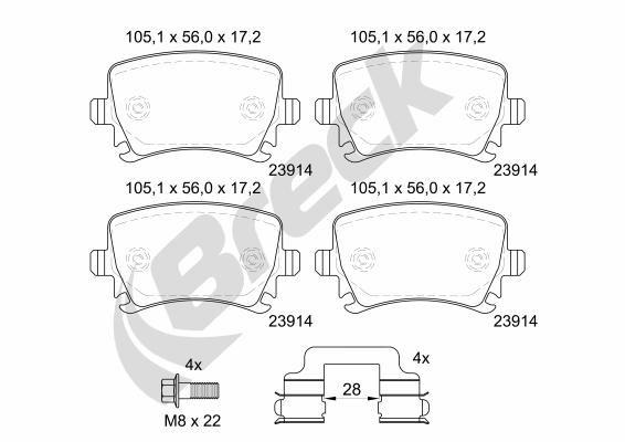 Audi A3 3.2 V6 Quattro Rear Brake Pads - main image