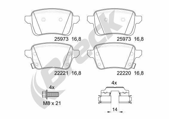 Vauxhall Corsa Mk IV 1.2 Rear Brake Pads - main image