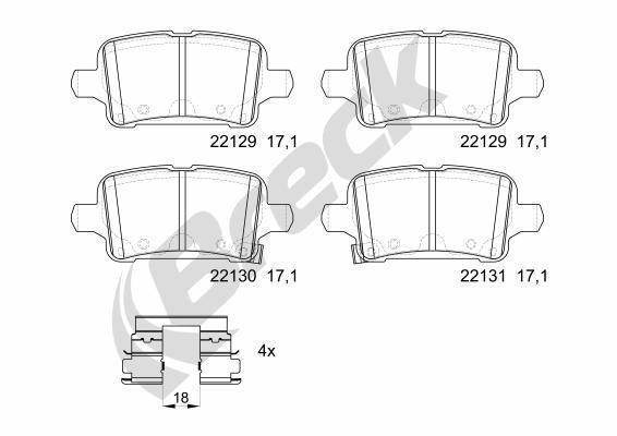Vauxhall Astra Mk VII 1.6 Turbo Rear Brake Pads - main image