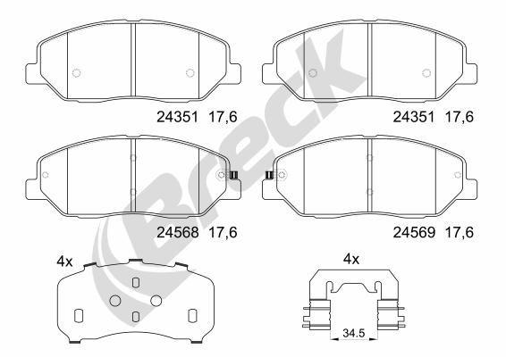 Kia Sorento II 2.4 CVVT Front Brake Pads - main image