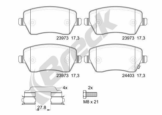 Vauxhall Agila Mk II 1.0 12V Front Brake Pads - main image