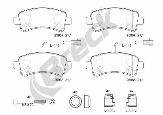 Vauxhall Movano Mk III VAN 2.2 D Rear Brake Pads - main image