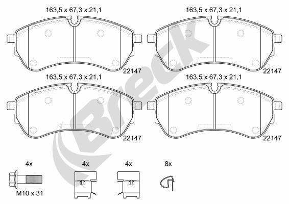 Volkswagen Crafter Van/ Furgon e-Crafter FWD Front Brake Pads - main image