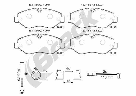 Mercedes-Benz VITO Van/ Furgon eVITO Front Brake Pads - main image