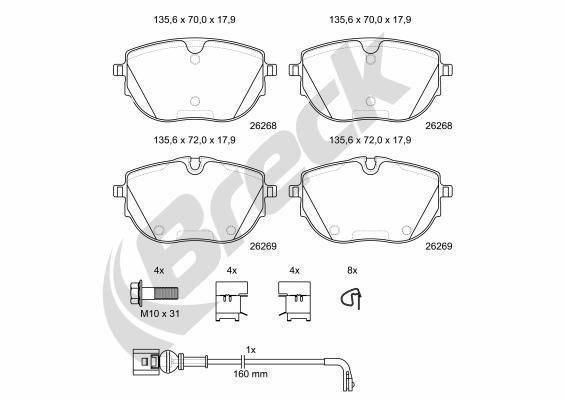 Volkswagen Caravelle Mk VI 2.0 TDI 4MOTION Front Brake Pads - main image
