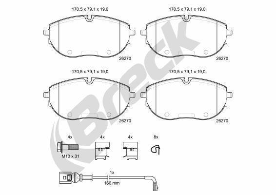 Volkswagen Caravelle Mk VI 2.0 TDI 4MOTION Front Brake Pads - main image