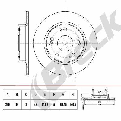 Honda CIVIC VIII Hatchback Type R Rear Brake Discs - main image