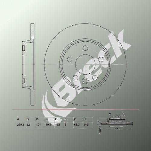 Volkswagen TRANSPORTER Mk IV Platform/ Chassis (70E, 70L, 70M, 7DE, 2.4 D Rear Brake Discs - main image
