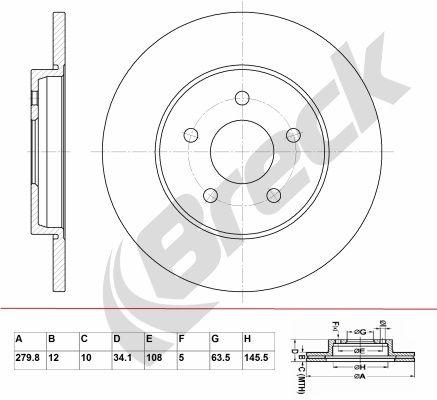 Ford MONDEO III Turnier 2.5 V6 24V Rear Brake Discs - main image