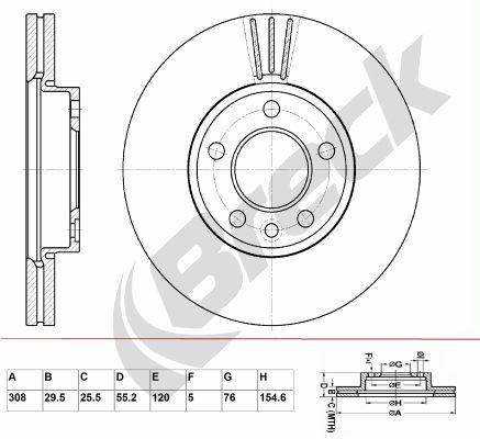 Volkswagen TRANSPORTER / CARAVELLE Mk VI Bus 2.0 TDI Front Brake Discs - main image