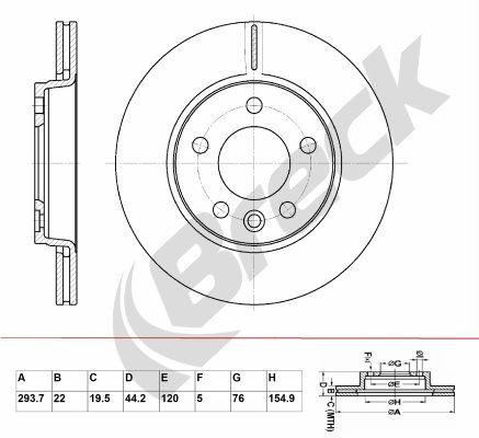Volkswagen TRANSPORTER / CARAVELLE Mk VI Bus 2.0 TDI Rear Brake Discs - main image