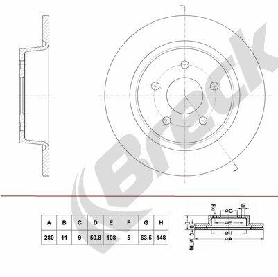 Ford Transit CONNECT MPV 1.6 TDCi Rear Brake Discs - main image