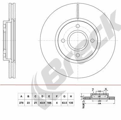 Ford Transit COURIER B460 MPV 1.6 TDCi Front Brake Discs - main image