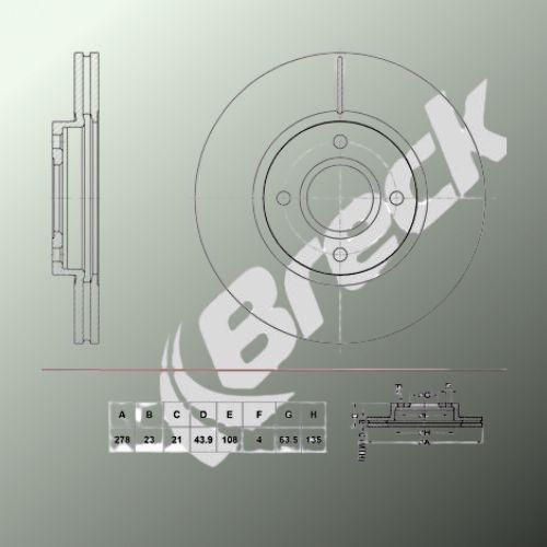 Ford Transit COURIER B460 MPV 1.6 TDCi Front Brake Discs - main image