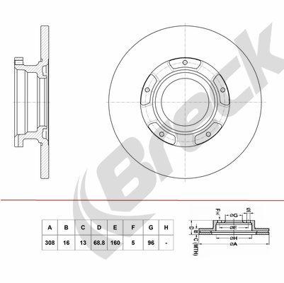 Ford Transit CUSTOM V362 Van/ Furgon 1.0 EcoBoost PHEV Rear Brake Discs - main image
