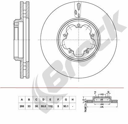 Ford Transit V363 Bus 2.2 TDCi Front Brake Discs - main image