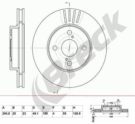 Toyota Corolla 1.6 VVT-i Front Brake Discs - main image