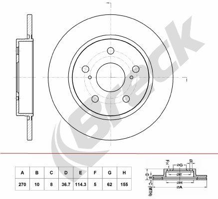 Toyota Auris 2.2 D Rear Brake Discs - main image