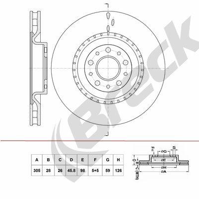 FIAT 500L 1.6 D Multijet Front Brake Discs - main image