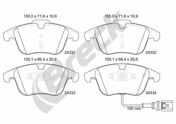 Audi Q3 2.0 TFSI Quattro Front Brake Pads - main image