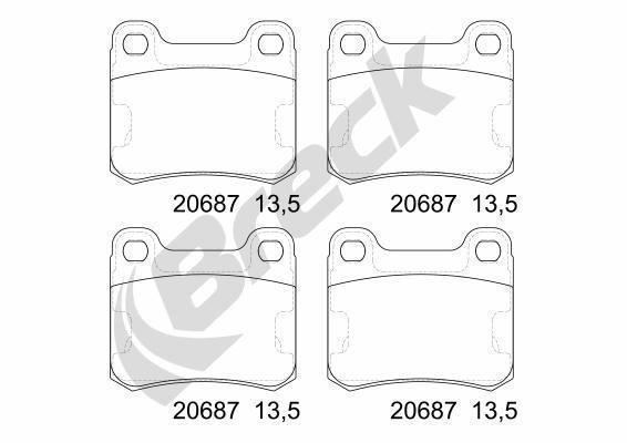 Mercedes-Benz 190 Turbo-D 2.5 Rear Brake Pads - main image