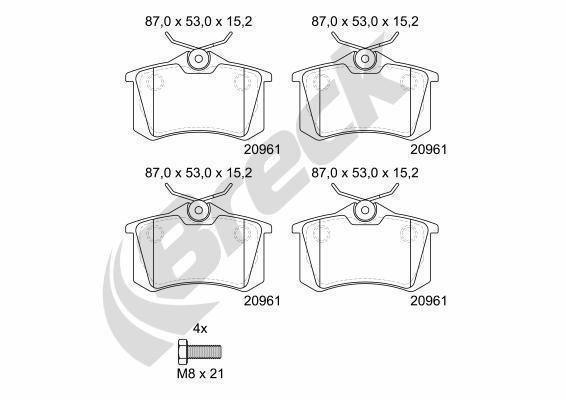 Renault Modus / Grand Modus 1.5 dCi 90 Rear Brake Pads - main image