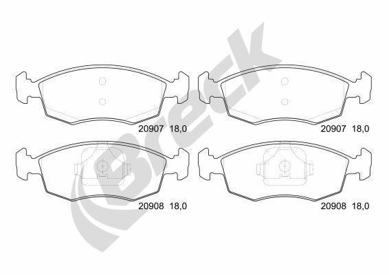 Ford Escort Mk VI RS 2000 4x4 Front Brake Pads - main image