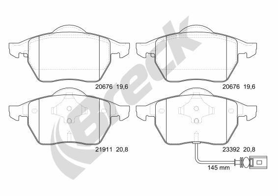 Audi A3 1.9 TDI Quattro Front Brake Pads - main image