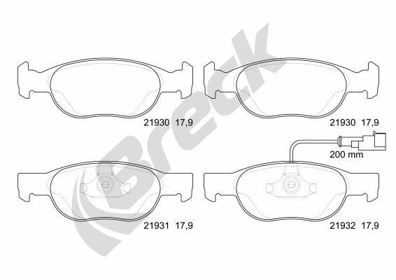FIAT Marea 1.2 16V Front Brake Pads - main image