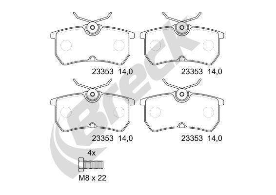Ford Fiesta Sedan 1.6 Ti Rear Brake Pads - main image