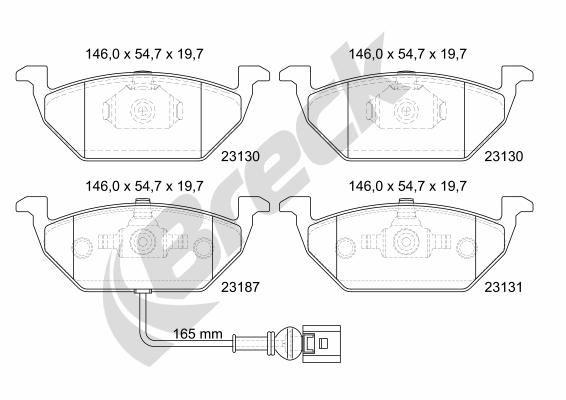 Audi A3 1.6 Front Brake Pads - main image