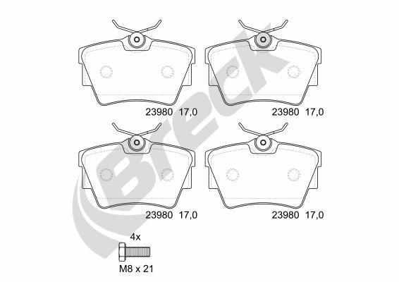 Renault Trafic III Bus 1.6 dCi 120 Rear Brake Pads - main image