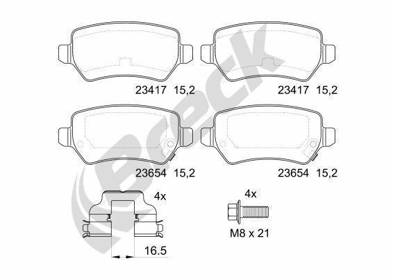 Vauxhall Astravan Mk IV Furgon/ Estate 1.7 TD Rear Brake Pads - main image
