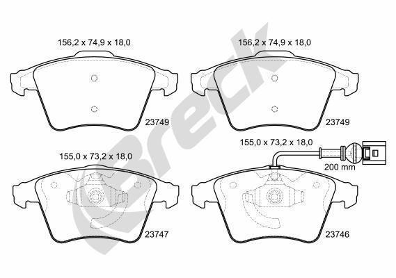 Volkswagen Multivan Mk V 2.5 TDI Front Brake Pads - main image