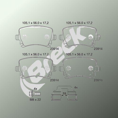 Audi A3 1.6 E-Power Rear Brake Pads - main image