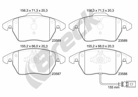 Audi A3 2.0 TFSI Quattro Front Brake Pads - main image