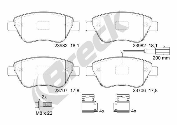FIAT Punto Van/ Furgon/ Hatchback 1.4 Front Brake Pads - main image