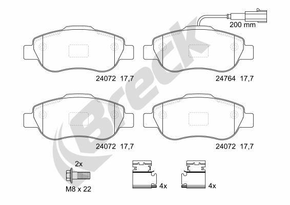 FIAT 500 1.3 D Multijet Front Brake Pads - main image