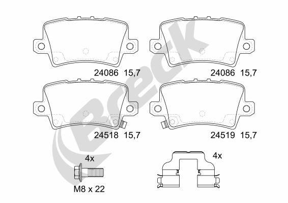 Honda Civic VIII Hatchback 1.8 Rear Brake Pads - main image