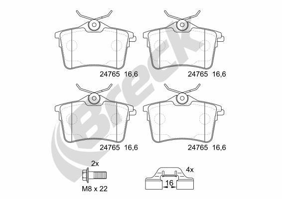 Peugeot 308 SW I 1.4 16V Rear Brake Pads - main image