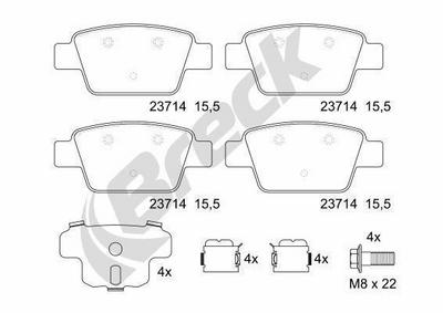 FIAT Multipla 1.9 JTD 105 Rear Brake Pads - thumbnail image 2