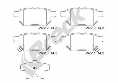 Toyota Yaris/ Vitz 1.8 VVTi Rear Brake Pads - thumbnail image 2