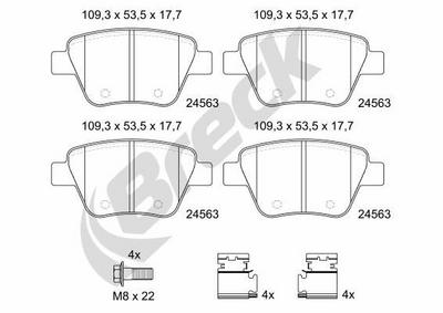 Skoda Superb II 1.4 TSI Rear Brake Pads - thumbnail image 2